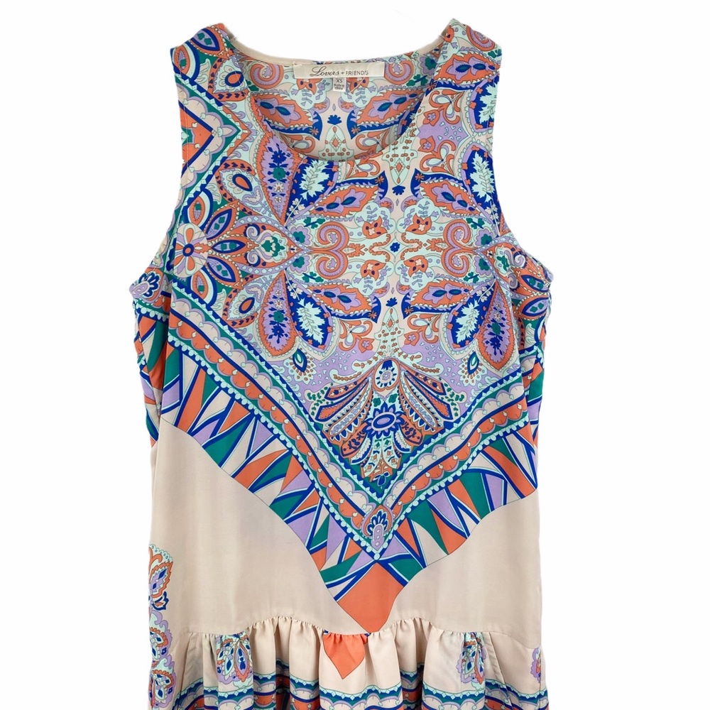 LOVERS & FRIENDS Multicolor Babydoll Dress XS - Picture 3 of 10